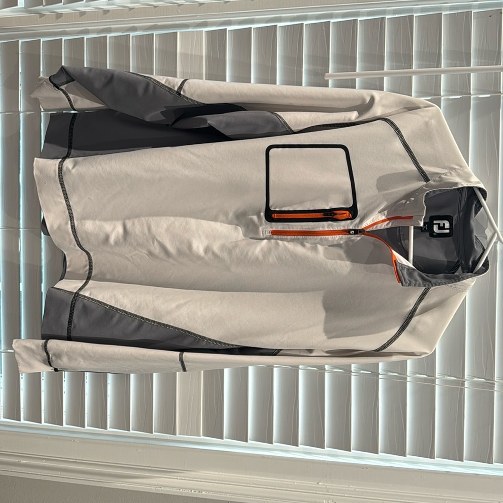 Grey and white mens pullover